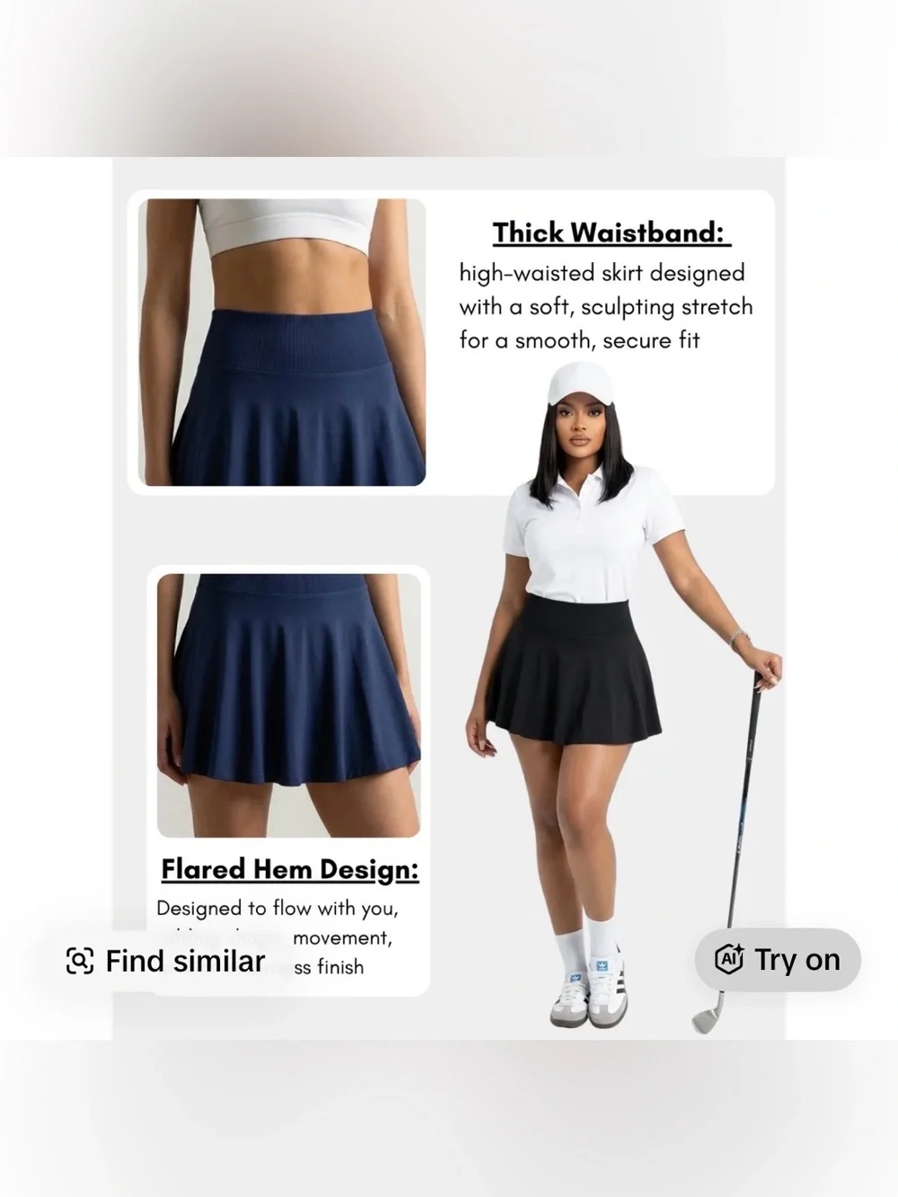 Women’s 2-Pack Pleated High Waisted Tennis Golf Skirt (M)